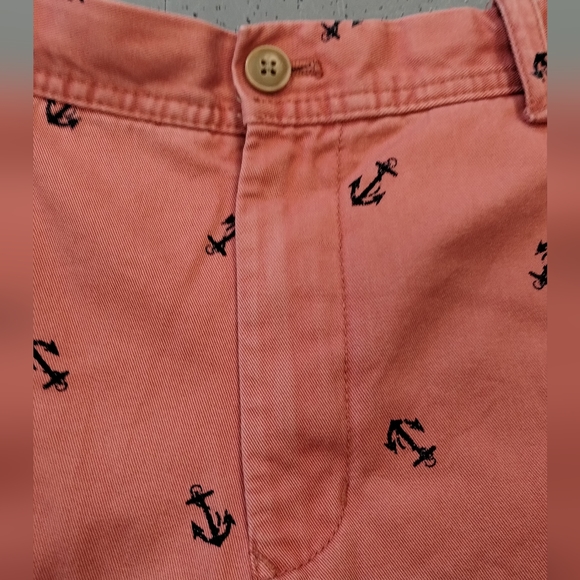 Izod Saltwater mens Sailor short Peach with navy anchors sailor - Picture 5 of 14